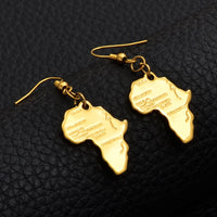 Anniyo Africa Map Earrings for Women Girl Congo Sudan Egypt Ethiopian Nigeria Jewelry  #002306