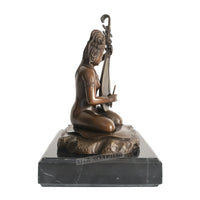 Bronze Saraswati Sculpture Hindu Mythology Wisdom Wealth Goddess India Buddha Figurine Statue Art for Business Gift