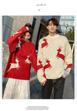 Christmas Sweater Women Autumn Winter Korean Loose Pullover Deer Sweater Men and Woman Oversized Sweaters Couples