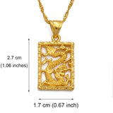 Anniyo Auspicious Dragon Pendant Necklace for Women Girls Gold Color Jewelry Jewellery Chinese Style @@010709
