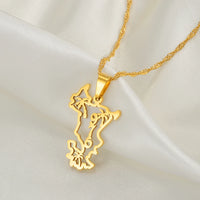 Anniyo 2.5cm Mayotte Pendant Necklaces for Women Girls Mamoudzou Mahore Jewelry @243821