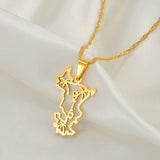 Anniyo 2.5cm Mayotte Pendant Necklaces for Women Girls Mamoudzou Mahore Jewelry @243821