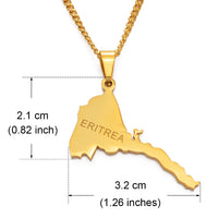 Anniyo Eritrea Map Pendant Necklaces Chain Women Men/Map of Eritrea Gold Color Jewelry African Necklace Ethiopia #050321