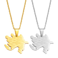 Anniyo Azerbaijan Map City Name Pendant Necklaces Azerbaycan of Maps Jewelry  @270021