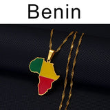 Anniyo 3CM Hip-hop Africa Map Pendant Necklace Jewelry Eritrea,Gambia,Guinea,Congo,Tunisia,Benin,Libay,Namibia,Chad,Botswana