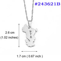 Anniyo 2.5cm Mayotte Pendant Necklaces for Women Girls Mamoudzou Mahore Jewelry @243821