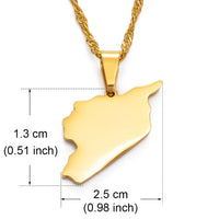 Anniyo 2.5CM Syria Map Necklaces Charms Pendant Necklaces Syrians Jewelry #042921