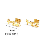 Anniyo Ethiopia Tigray Stud Earrings Stainless Steel Jewelry for Women Girls @235521