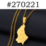 Anniyo Luxembourg Map City Name Pendant Necklaces Letzebuerg of Maps Jewelry  #270221