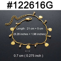 Anniyo Charm Anklet of Butterfly Dolphin Stone Shell Cross Heart fish Foot Chain Gold Color Jewelry Wedding Party Anklet #122616