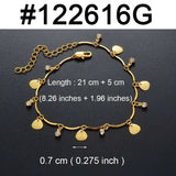 Anniyo Charm Anklet of Butterfly Dolphin Stone Shell Cross Heart fish Foot Chain Gold Color Jewelry Wedding Party Anklet #122616
