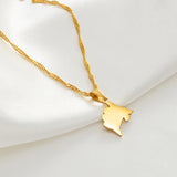 Anniyo Mini Montenegro Map Pendant Necklaces for Women Girls Small Size Jewelry Stainless Steel Necklaces #149521