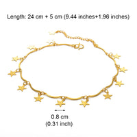 Anniyo Charm Anklet of Butterfly Dolphin Stone Shell Cross Heart fish Foot Chain Gold Color Jewelry Wedding Party Anklet #122616