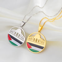Anniyo Al-Aqsa Mosque and Palestine Pendant Necklaces Jewelry #255621