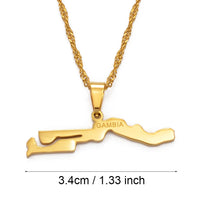 Anniyo  Gambia Map Pendant Necklaces African Jewelry Gambian Items  @000221