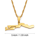 Anniyo  Gambia Map Pendant Necklaces African Jewelry Gambian Items  @000221