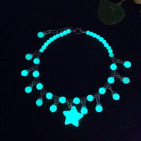 New Fashion Luminous Stones Bead Star Pendant Anklet For Women Bohemia Beach Tassel Handcrafted Ankle Chain Boho Jewelry