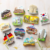 Magnetic stickers refrigerators World tourist souvenirs France Paris Japan Travel fridge magnets Prague Thailand Germany Italy