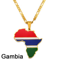 Anniyo 3.8CM Hip-hop Africa Map Pendant Necklace Jewelry Ghana Nigeria Congo Sudan Somalia Uganda Zimbabwe Zambia Liberia#207921