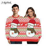 Double Christmas Sweater holiday spoof 3D digital printing couples two-piece Ugly Christmas Sweater Siamese Crew Autumn Winter
