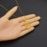 Anniyo Auspicious Dragon Pendant Necklace for Women Girls Gold Color Jewelry Jewellery Chinese Style @@010709