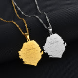 Anniyo Sierra Leone Map and City Pendant Necklaces Gold Silver Color Jewelry For Women Men African Maps Jewellery  #235621
