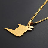 Anniyo (3.5cm Big) Trinidad & Tobago Map City Name Pendant Necklace For Women Men Gold Color Trendy Ethnic Jewelry @119421