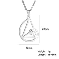 Skyrim Fibonacci Spiral Circle Triangle Golden Ratio Geometry Pendant Necklace Stainless Steel Women Choker Necklace Jewelry