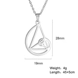 Skyrim Fibonacci Spiral Circle Triangle Golden Ratio Geometry Pendant Necklace Stainless Steel Women Choker Necklace Jewelry