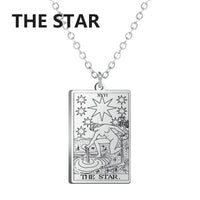 Dawapara Tarot Cards Necklace Women Stainless Steel Necklace Wealth Amulet Classic Tarot Major Arcana Divination Charm Jewelry