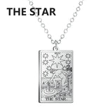 Dawapara Tarot Cards Necklace Women Stainless Steel Necklace Wealth Amulet Classic Tarot Major Arcana Divination Charm Jewelry