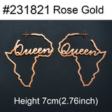 Anniyo African Map Big Earrings Exaggerate Larger Queen Earring Stud Africa Traditional Ethnic Hyperbole Wedding Jewelry #231821
