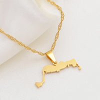 Anniyo Turks and Caicos Pendant Necklaces Stainless Steel and Gold Color Jewelry #115721