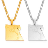 Anniyo Country Egypt Map States Pendant Necklaces for Men Women Gold Color Jewelry Egyptians Maps #166221