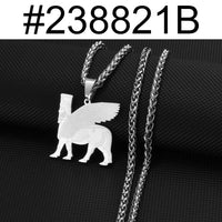 Anniyo Ashur Pendant Necklaces for Women Men Lama,Lamma,Lamassu is an Assyrian Protective Deity Jewelry #238821