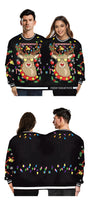 Double Christmas Sweater holiday spoof 3D digital printing couples two-piece Ugly Christmas Sweater Siamese Crew Autumn Winter
