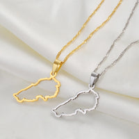 Anniyo Outline Liban Map Pendant Necklaces Jewelry Lebanon Map Chain Necklaces #262121