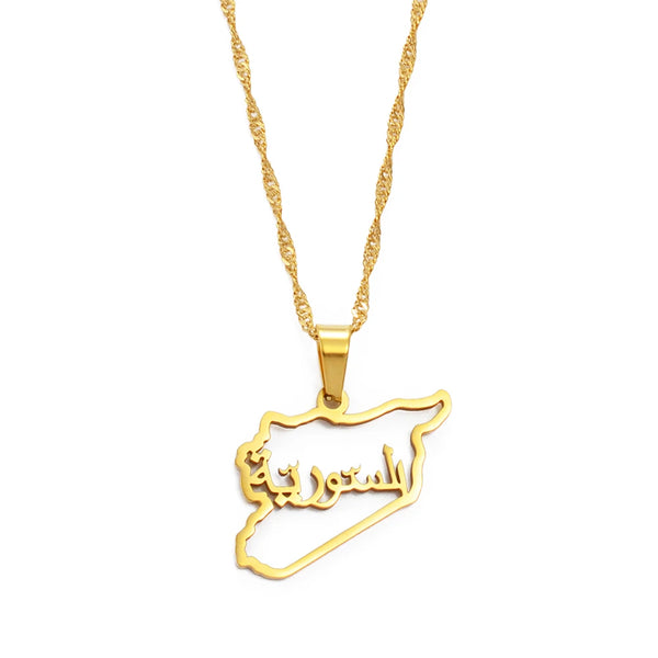 Anniyo Syria Map Charms Pendant Necklaces Syrians Jewelry Maps @265021