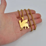 Anniyo Ashur Pendant Necklaces for Women Men Lama,Lamma,Lamassu is an Assyrian Protective Deity Jewelry #238821