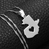 Anniyo Guatemala Map Pendant Necklaces for Women Girls Gold Color Jewelry Map of Guatemala #004021