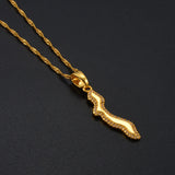Anniyo Curacao Islands Map With Cubic Zirconia Pendant Necklaces Gold Color Jewelry CZ Stone Maps  #252806