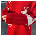 Christmas Sweater Women Autumn Winter Korean Loose Pullover Deer Sweater Men and Woman Oversized Sweaters Couples