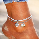 Boho Ocean Beach Cowrie Shell Ankle Bracelet Handmade Adjustable String Macrame Mussel Seashell Anklets for Women Foot Jewelry