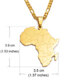 Anniyo Hip-hop Style Africa Map Pendant Necklaces Gold Silver Color Jewelry For Women Men African Maps Jewellery  #043821