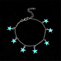 New Fashion Luminous Stones Bead Star Pendant Anklet For Women Bohemia Beach Tassel Handcrafted Ankle Chain Boho Jewelry