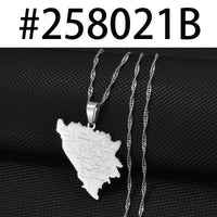 Anniyo Bosnia and Herzegovina Map With City Name Pendant Necklaces Bosna Hercegovina Jewelry #258021