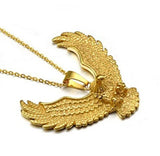 Retro Punk Eagle Pendant American Flag Necklace for Men Fashion Personality Rock Music Party Jewelry