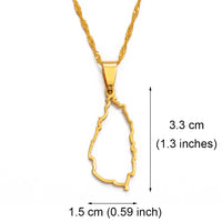 Anniyo Saint Lucia Map Profile Pendant Necklace Women Girl Gold Color Jewelry St. Lucia Cities Pendant Chains Jewellery #121421