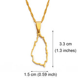 Anniyo Saint Lucia Map Profile Pendant Necklace Women Girl Gold Color Jewelry St. Lucia Cities Pendant Chains Jewellery #121421