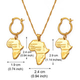 Anniyo African Map Jewelry sets Necklace Earrings for Women Girls Ethiopian Jewellery Nigeria Congo Ghana #132106S